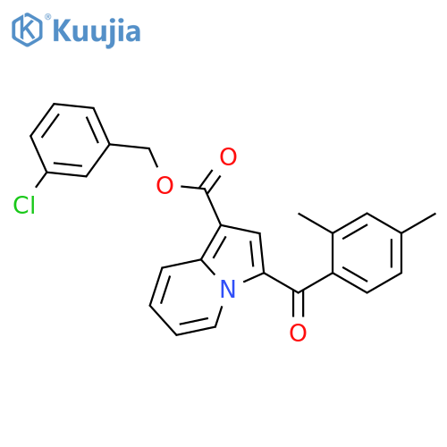 (3-chlorophenyl)methyl 3-(2,4-dimethylbenzoyl)indolizine-1-carboxylate structure