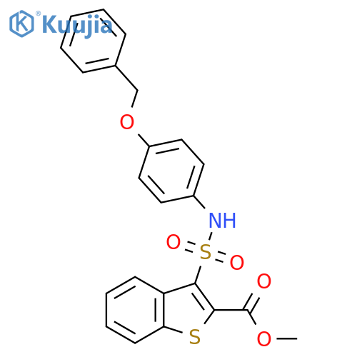 methyl 3-{4-(benzyloxy)phenylsulfamoyl}-1-benzothiophene-2-carboxylate structure