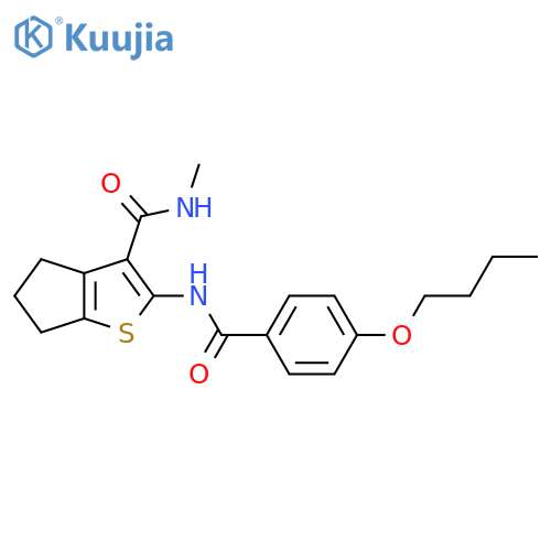 2-(4-butoxybenzamido)-N-methyl-4H,5H,6H-cyclopentabthiophene-3-carboxamide structure