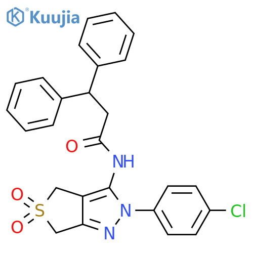 N-2-(4-chlorophenyl)-5,5-dioxo-2H,4H,6H-5lambda6-thieno3,4-cpyrazol-3-yl-3,3-diphenylpropanamide structure