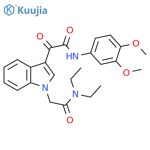 2-(3-{(3,4-dimethoxyphenyl)carbamoylcarbonyl}-1H-indol-1-yl)-N,N-diethylacetamide structure