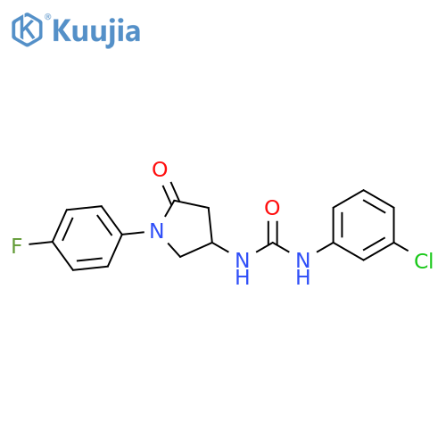 1-(3-chlorophenyl)-3-1-(4-fluorophenyl)-5-oxopyrrolidin-3-ylurea structure