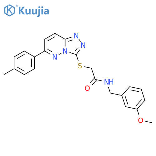 N-(3-methoxyphenyl)methyl-2-{6-(4-methylphenyl)-1,2,4triazolo4,3-bpyridazin-3-ylsulfanyl}acetamide structure