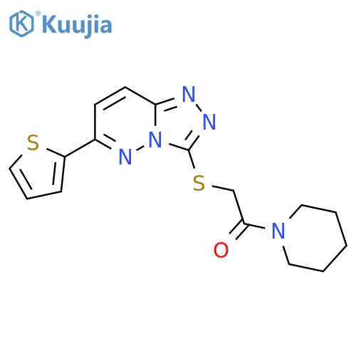 1-(piperidin-1-yl)-2-{6-(thiophen-2-yl)-1,2,4triazolo4,3-bpyridazin-3-ylsulfanyl}ethan-1-one structure