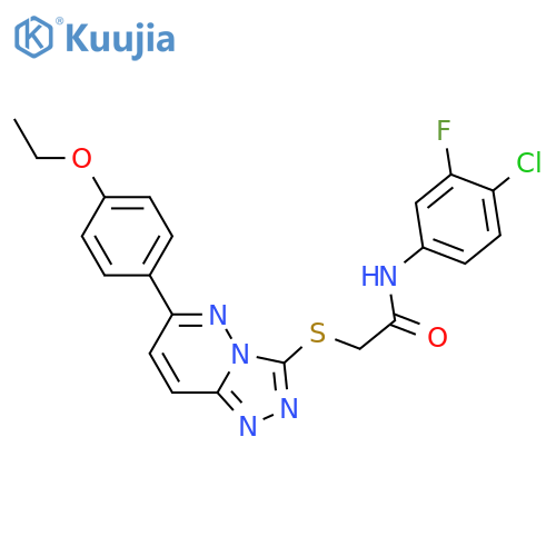 N-(4-chloro-3-fluorophenyl)-2-{6-(4-ethoxyphenyl)-1,2,4triazolo4,3-bpyridazin-3-ylsulfanyl}acetamide structure