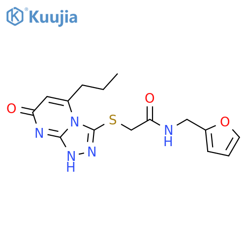 N-(furan-2-yl)methyl-2-({7-oxo-5-propyl-7H,8H-1,2,4triazolo4,3-apyrimidin-3-yl}sulfanyl)acetamide structure