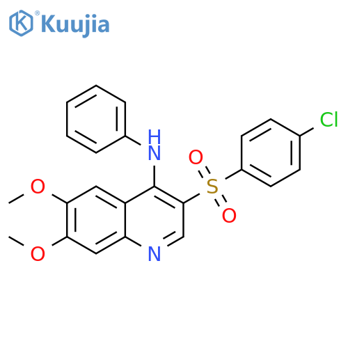 3-(4-chlorobenzenesulfonyl)-6,7-dimethoxy-N-phenylquinolin-4-amine structure