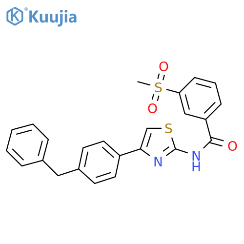 N-4-(4-benzylphenyl)-1,3-thiazol-2-yl-3-methanesulfonylbenzamide structure