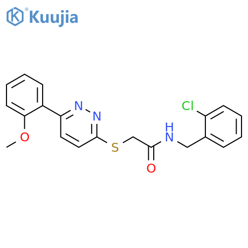 N-(2-chlorophenyl)methyl-2-{6-(2-methoxyphenyl)pyridazin-3-ylsulfanyl}acetamide structure
