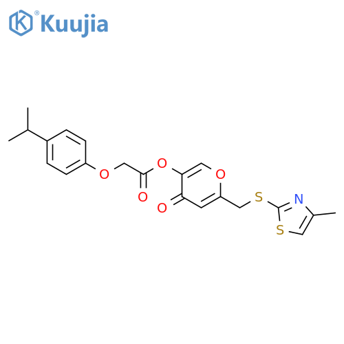 6-{(4-methyl-1,3-thiazol-2-yl)sulfanylmethyl}-4-oxo-4H-pyran-3-yl 2-4-(propan-2-yl)phenoxyacetate structure