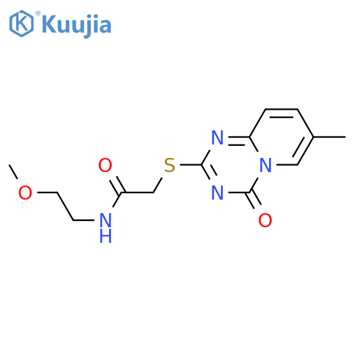 N-(2-methoxyethyl)-2-({7-methyl-4-oxo-4H-pyrido1,2-a1,3,5triazin-2-yl}sulfanyl)acetamide structure