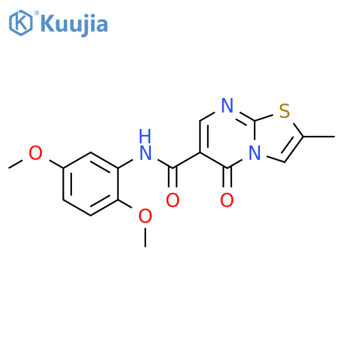 N-(2,5-dimethoxyphenyl)-2-methyl-5-oxo-5H-1,3thiazolo3,2-apyrimidine-6-carboxamide structure