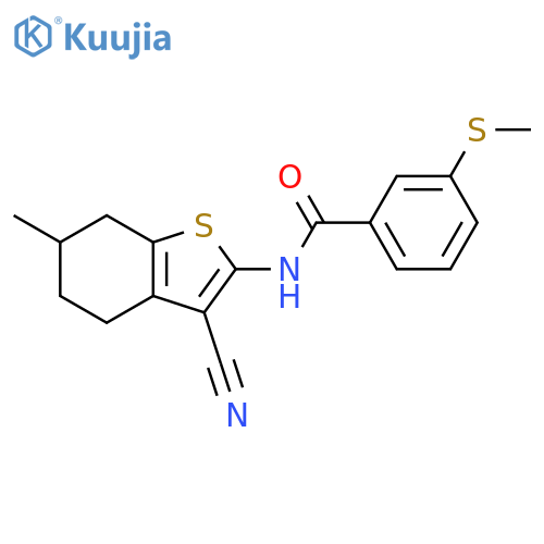 N-(3-cyano-6-methyl-4,5,6,7-tetrahydro-1-benzothiophen-2-yl)-3-(methylsulfanyl)benzamide structure