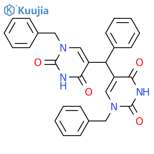 2,4(1H,3H)-Pyrimidinedione,5,5'-(phenylmethylene)bis[1-(phenylmethyl)- structure