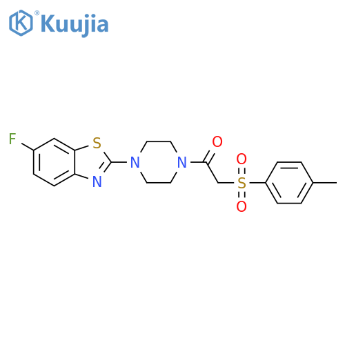1-4-(6-fluoro-1,3-benzothiazol-2-yl)piperazin-1-yl-2-(4-methylbenzenesulfonyl)ethan-1-one structure
