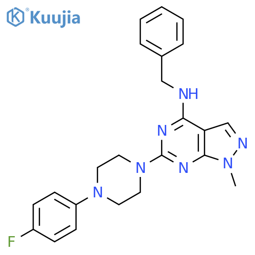 N-benzyl-6-4-(4-fluorophenyl)piperazin-1-yl-1-methyl-1H-pyrazolo3,4-dpyrimidin-4-amine structure