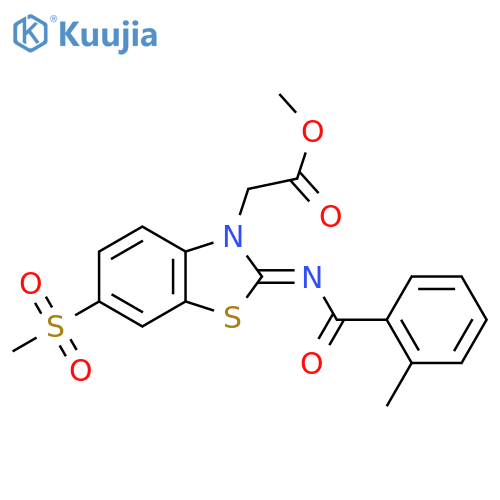 methyl 2-(2Z)-6-methanesulfonyl-2-(2-methylbenzoyl)imino-2,3-dihydro-1,3-benzothiazol-3-ylacetate structure