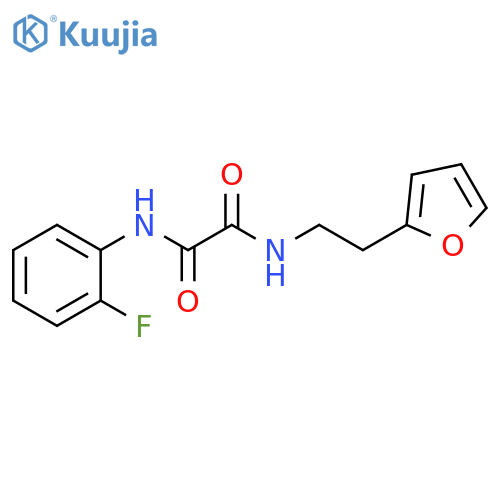 N'-(2-fluorophenyl)-N-2-(furan-2-yl)ethylethanediamide structure