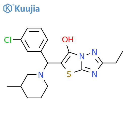 5-(3-chlorophenyl)(3-methylpiperidin-1-yl)methyl-2-ethyl-1,2,4triazolo3,2-b1,3thiazol-6-ol structure