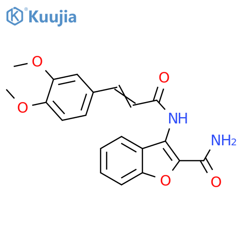 3-(2E)-3-(3,4-dimethoxyphenyl)prop-2-enamido-1-benzofuran-2-carboxamide structure