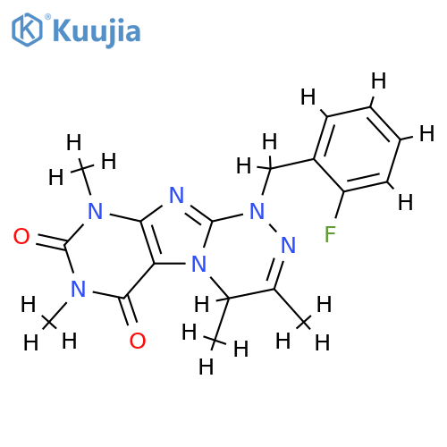 1-(2-fluorophenyl)methyl-3,4,7,9-tetramethyl-1H,4H,6H,7H,8H,9H-1,2,4triazino4,3-gpurine-6,8-dione structure