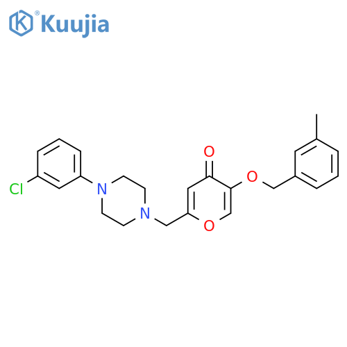 2-{4-(3-chlorophenyl)piperazin-1-ylmethyl}-5-(3-methylphenyl)methoxy-4H-pyran-4-one structure