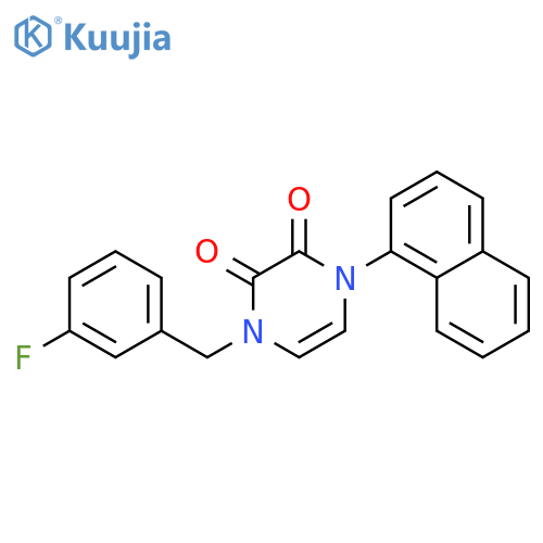 1-(3-fluorophenyl)methyl-4-(naphthalen-1-yl)-1,2,3,4-tetrahydropyrazine-2,3-dione structure