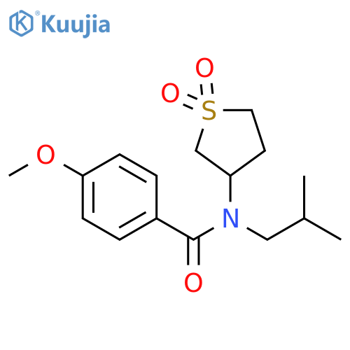 N-(1,1-dioxo-1lambda6-thiolan-3-yl)-4-methoxy-N-(2-methylpropyl)benzamide structure