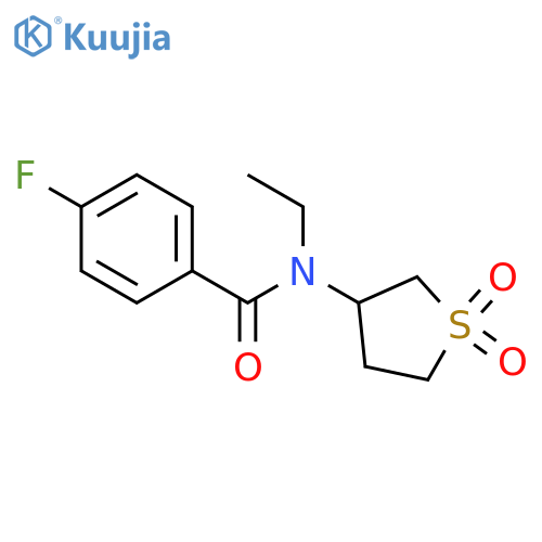 N-(1,1-dioxo-1lambda6-thiolan-3-yl)-N-ethyl-4-fluorobenzamide structure