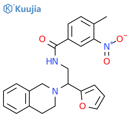 N-2-(furan-2-yl)-2-(1,2,3,4-tetrahydroisoquinolin-2-yl)ethyl-4-methyl-3-nitrobenzamide structure