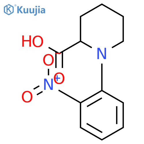 1-(2-nitrophenyl)piperidine-2-carboxylic acid structure