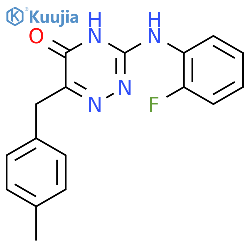 3-(2-fluorophenyl)amino-6-(4-methylphenyl)methyl-4,5-dihydro-1,2,4-triazin-5-one structure