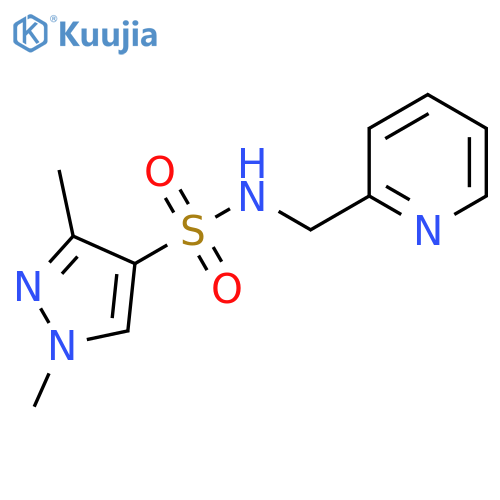 1,3-dimethyl-N-(pyridin-2-yl)methyl-1H-pyrazole-4-sulfonamide structure