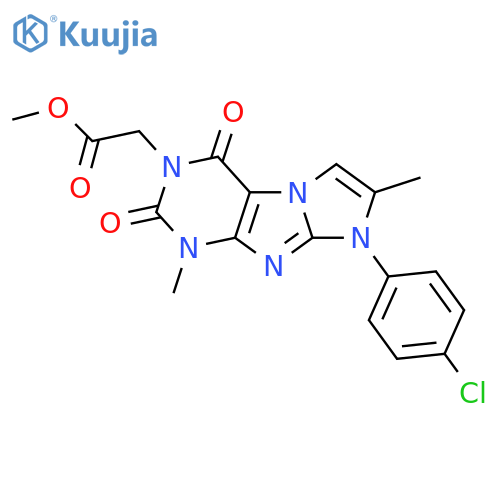 methyl 2-8-(4-chlorophenyl)-1,7-dimethyl-2,4-dioxo-1H,2H,3H,4H,8H-imidazo1,2-gpurin-3-ylacetate structure