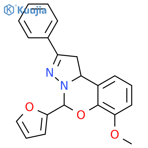 7-(furan-2-yl)-10-methoxy-4-phenyl-8-oxa-5,6-diazatricyclo7.4.0.0^{2,6}trideca-1(9),4,10,12-tetraene structure