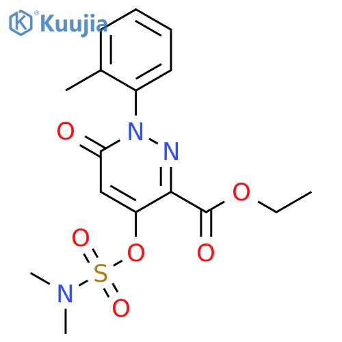 ethyl 4-(dimethylsulfamoyl)oxy-1-(2-methylphenyl)-6-oxo-1,6-dihydropyridazine-3-carboxylate structure