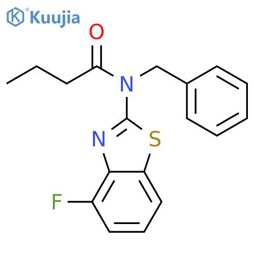 N-benzyl-N-(4-fluoro-1,3-benzothiazol-2-yl)butanamide structure