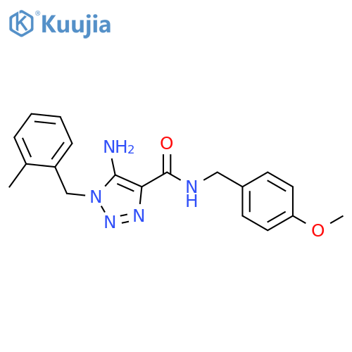 5-amino-N-(4-methoxyphenyl)methyl-1-(2-methylphenyl)methyl-1H-1,2,3-triazole-4-carboxamide structure