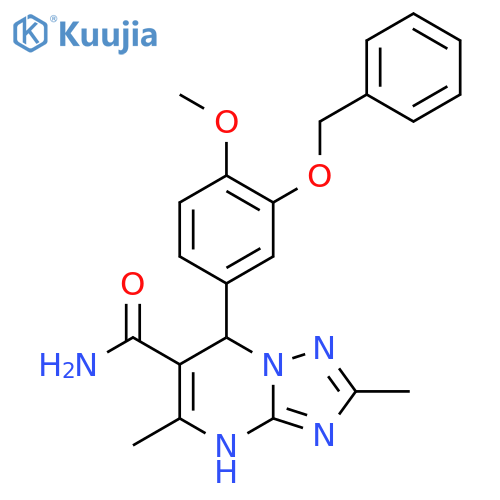 7-3-(benzyloxy)-4-methoxyphenyl-2,5-dimethyl-4H,7H-1,2,4triazolo1,5-apyrimidine-6-carboxamide structure