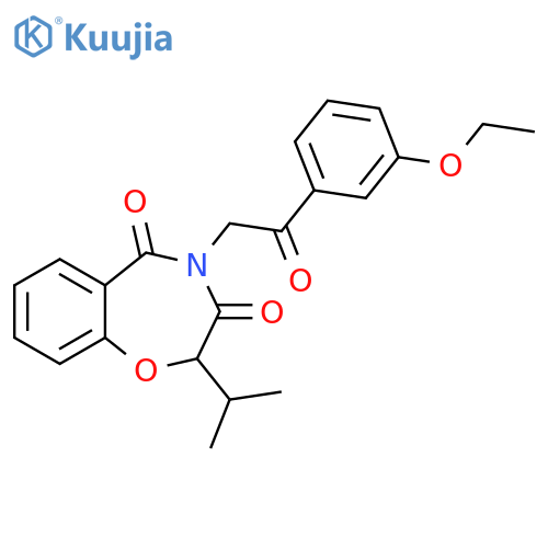 4-[2-(3-ethoxyphenyl)-2-oxoethyl]-2-propan-2-yl-1,4-benzoxazepine-3,5-dione structure