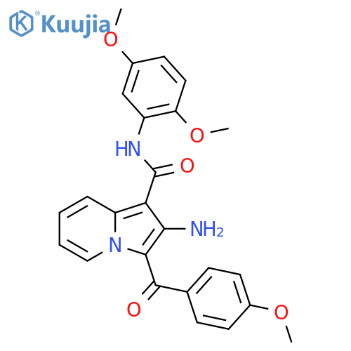 2-amino-N-(2,5-dimethoxyphenyl)-3-(4-methoxybenzoyl)indolizine-1-carboxamide structure