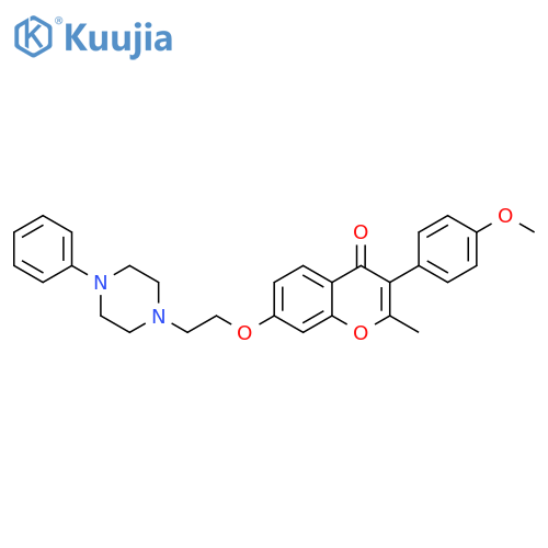 3-(4-methoxyphenyl)-2-methyl-7-2-(4-phenylpiperazin-1-yl)ethoxy-4H-chromen-4-one structure