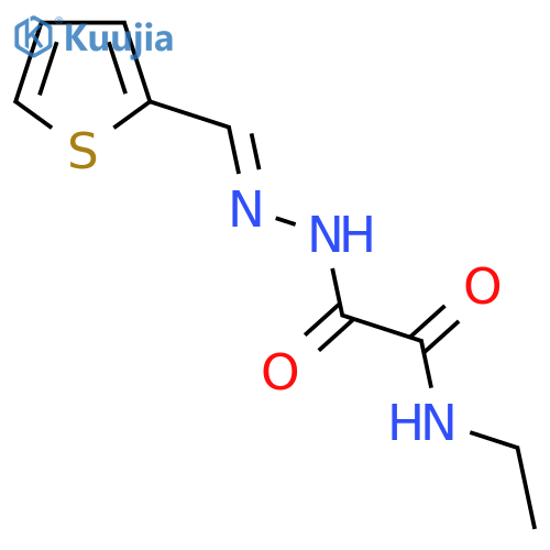N-ethyl-1-{N'-[(thiophen-2-yl)methylidene]hydrazinecarbonyl}formamide structure