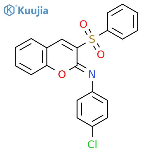 (2Z)-3-(benzenesulfonyl)-N-(4-chlorophenyl)-2H-chromen-2-imine structure