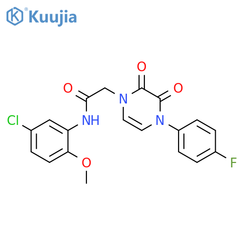 N-(5-chloro-2-methoxyphenyl)-2-4-(4-fluorophenyl)-2,3-dioxo-1,2,3,4-tetrahydropyrazin-1-ylacetamide structure