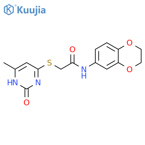 N-(2,3-dihydro-1,4-benzodioxin-6-yl)-2-(6-methyl-2-oxo-1,2-dihydropyrimidin-4-yl)sulfanylacetamide structure