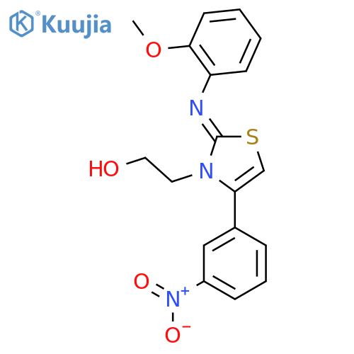 2-(2Z)-2-(2-methoxyphenyl)imino-4-(3-nitrophenyl)-2,3-dihydro-1,3-thiazol-3-ylethan-1-ol structure