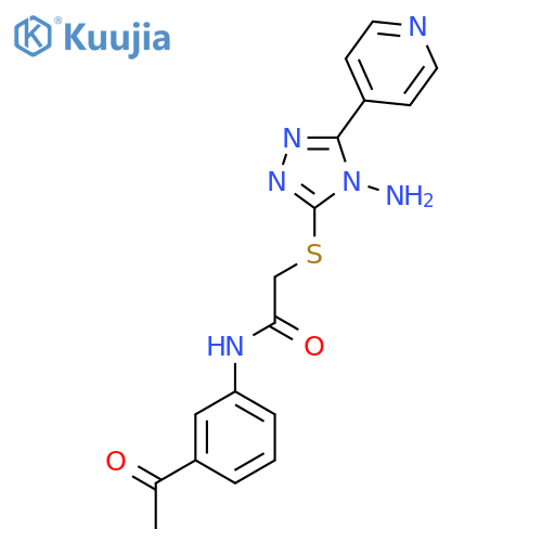 N-(3-acetylphenyl)-2-{4-amino-5-(pyridin-4-yl)-4H-1,2,4-triazol-3-ylsulfanyl}acetamide structure