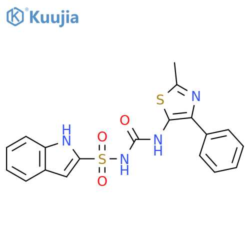 N-{[(2-methyl-4-phenyl-1,3-thiazol-5-yl)amino]carbonyl}-1H-indole-2-sulfonamide structure