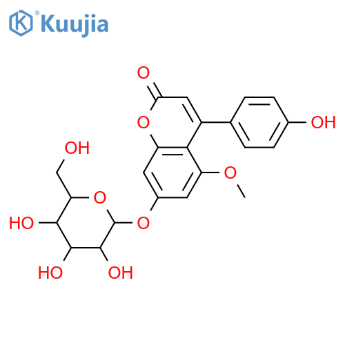 5,7-Dihydroxy-4-(4-hydroxyphenyl)-2H-1-benzopyran-2-one; 7-Me ether, 5-O-β-D-glucopyranoside structure